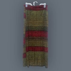 Olive and Maroon stretch Maxi Skirt